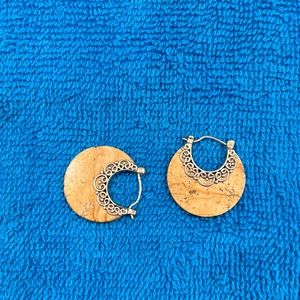 Cork/silver earrings